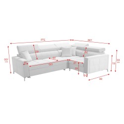 Oslo II Corner Sofa with Sleeping Function and Velvet Bedding Storage, Jaguar 2162 | Comfort and Functionality at the Highest Le
