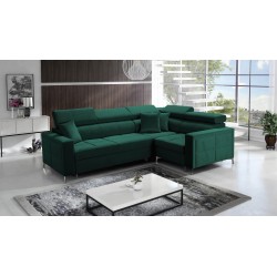 Esquina Oslo II con función de cama y contenedor para ropa de cama Velvet, Jaguar 2185 | Comodidad y funcionalidad al más alto n