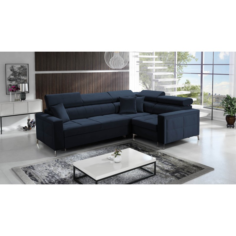 Oslo II Corner Sofa with Sleeping Function and Velvet Bedding Storage, Jaguar 2186 | Comfort and Functionality at the Highest Le