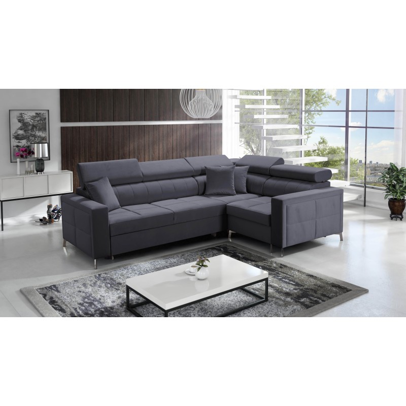 Ecksofa Oslo II mit Schlaffunktion und Bettkasten Velvet, Jaguar 2191 | Komfort und Funktionalität auf höchstem Niveau