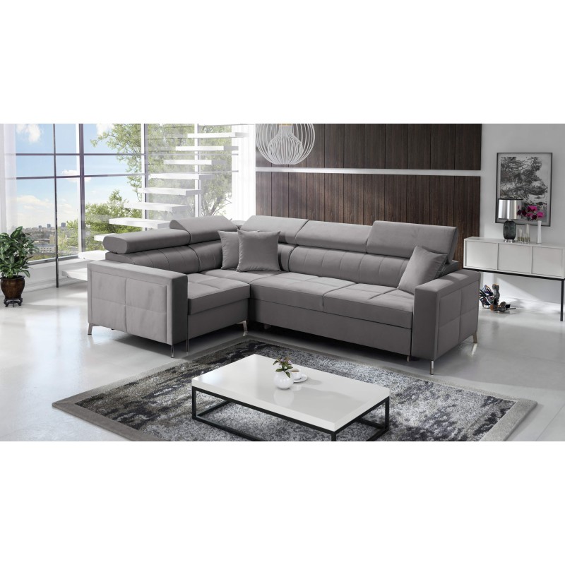 Esquinero Oslo II con función de cama y contenedor para ropa de cama Velvet, Jaguar 2167 | Comodidad y funcionalidad al más alto