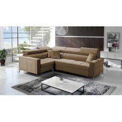 Oslo II Corner Sofa with Sleeping Function and Velvet Bedding Storage, Jaguar 2177 | Comfort and Functionality at the Highest Le