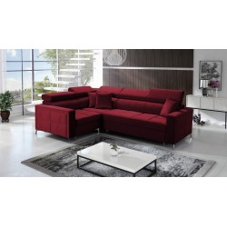Sofá esquinero Oslo II con función de cama y contenedor para ropa de cama Velvet, Jaguar 2181 | Comodidad y funcionalidad al más