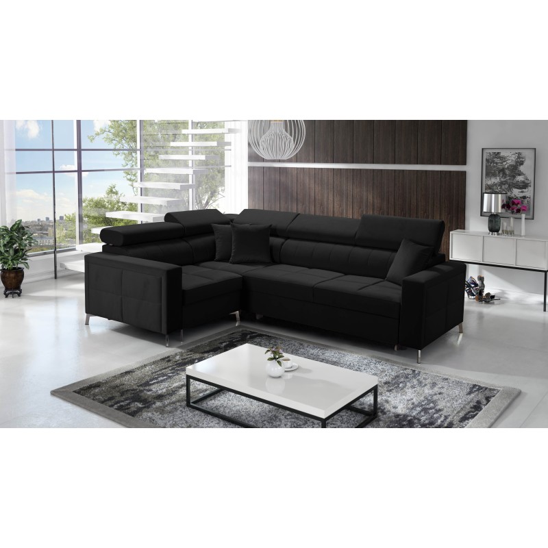 Oslo II Corner Sofa with Sleeping Function and Velvet Bedding Storage, Jaguar 2183 | Comfort and Functionality at the Highest Le