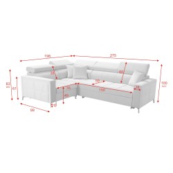 Oslo II corner sofa with sleeping function and bedding storage Velvet, Jaguar 2185 | Comfort and functionality at the highest le