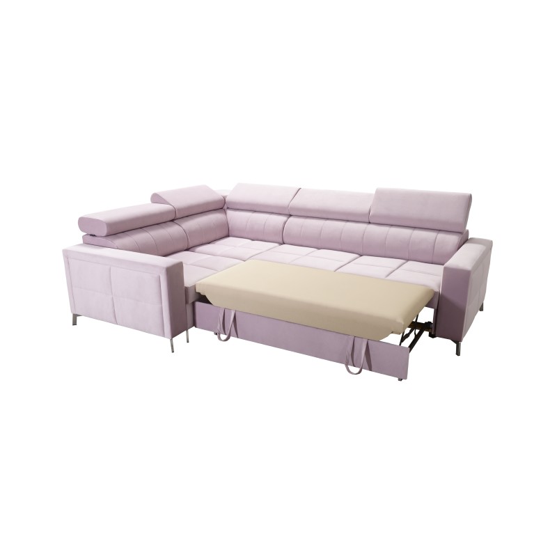 Oslo II Corner Sofa with Sleeping Function and Velvet Bedding Storage, Jaguar 2186 | Comfort and Functionality at the Highest Le