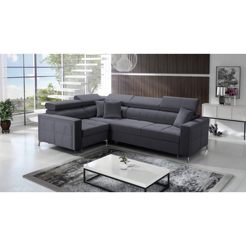 Ecksofa Oslo II mit Schlaffunktion und Bettkasten Velvet, Jaguar 2191 | Komfort und Funktionalität auf höchstem Niveau