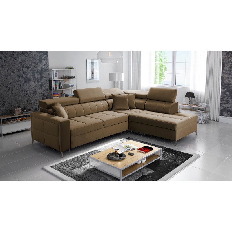 Sofá esquinero Oslo III maxi con función para dormir: un mueble elegante y funcional | [Twoja Firma]