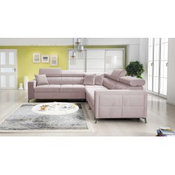 Ecksofa Oslo IV mit Schlaffunktion und Bettkasten Velvet, Jaguar 2170