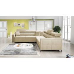 Oslo IV corner sofa with sleeping function and storage for bedding Velvet, Jaguar 2162