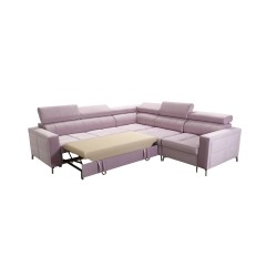 Ecksofa Oslo IV mit Schlaffunktion und Bettkasten Velvet, Jaguar 2181