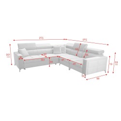 Sofá esquinero Oslo IV con función de cama y compartimento para ropa de cama de terciopelo, Jaguar 2183.