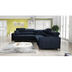 Ecksofa Oslo IV mit Schlaffunktion und Bettkasten Velvet, Jaguar 2186