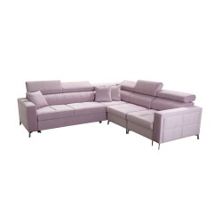 Ecksofa Oslo IV mit Schlaffunktion und Bettkasten Velvet, Jaguar 2191