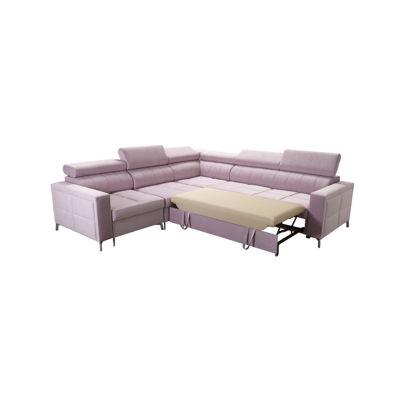 Oslo IV corner sofa with sleeping function and bedding storage Velvet, Jaguar 2167