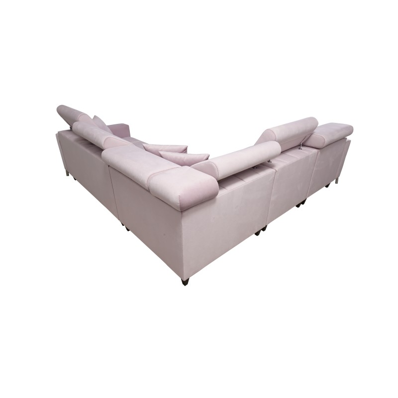 Oslo IV corner sofa with sleeping function and storage for bedding, Velvet, Jaguar 2177