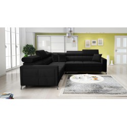 Ecksofa Oslo IV mit Schlaffunktion und Bettkasten Velvet, Jaguar 2183