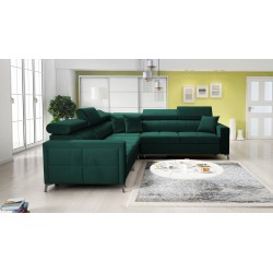 Oslo IV corner sofa with sleeping function and storage for bedding Velvet, Jaguar 2185