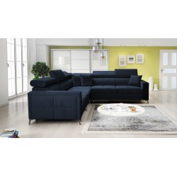 Ecksofa Oslo IV mit Schlaffunktion und Bettkasten Velvet, Jaguar 2186