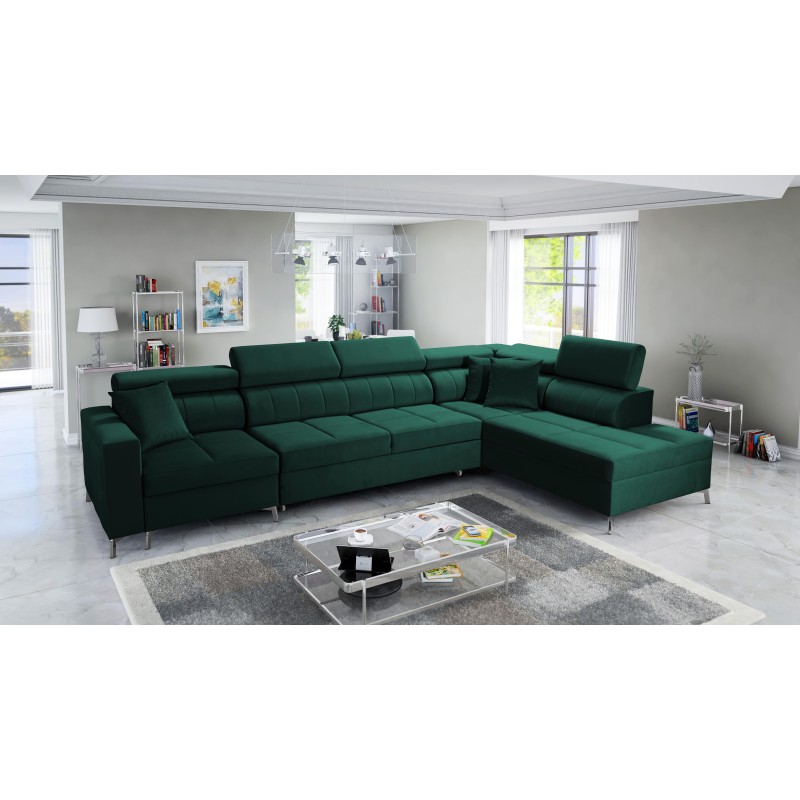 Oslo X mini corner sofa with a sleeping function and a storage compartment for be