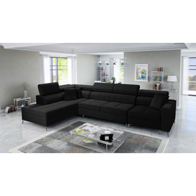 Oslo X mini corner sofa with a sleeping function and a storage compartment for be