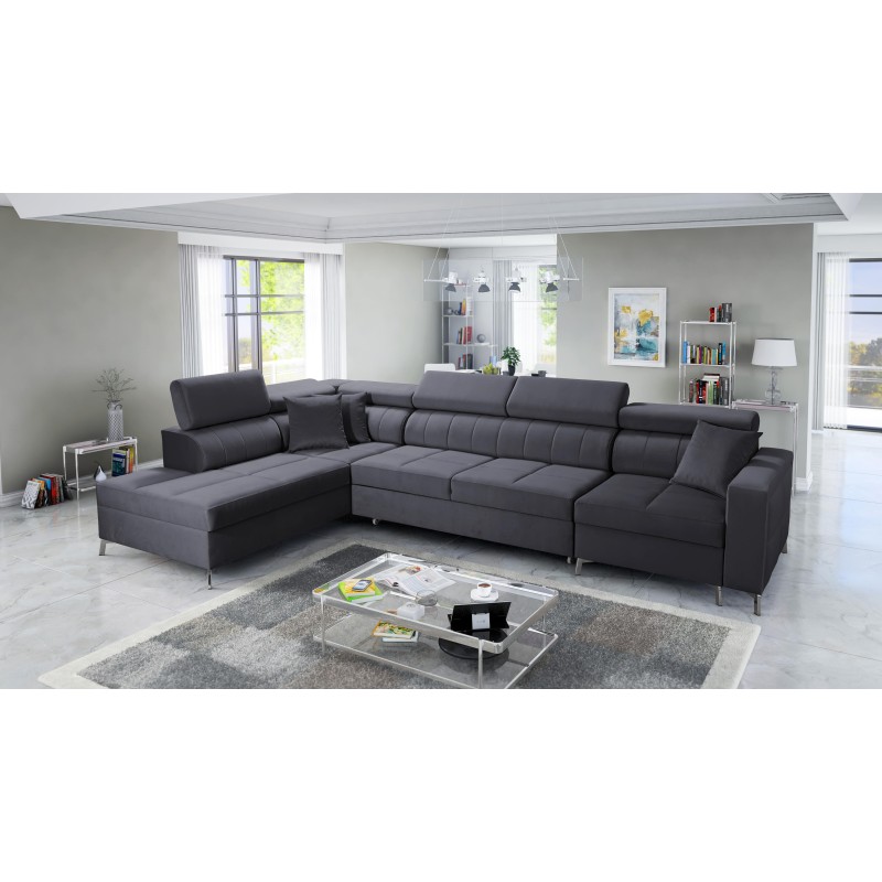 Oslo X mini corner sofa with a sleeping function and a storage compartment for be