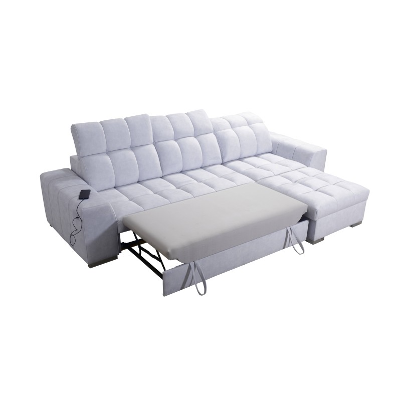 Prisma I corner sofa with a sleeping function and USB port - comfort and elegance in one.