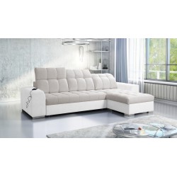 Prisma I corner sofa with a sleeping function and USB port - comfort and elegance in one.