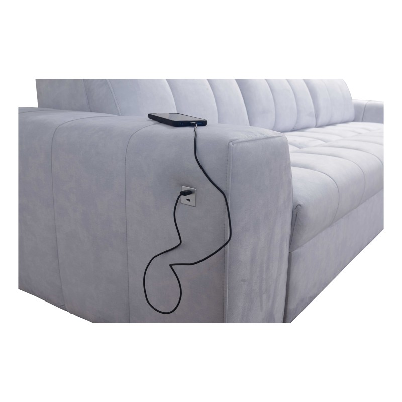 Prisma I Ecksofa mit Schlaffunktion und USB-Anschluss - Komfort und Eleganz in einem.