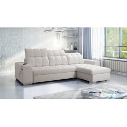 Prisma I corner sofa with a sleeping function and USB port - comfort and elegance in one.