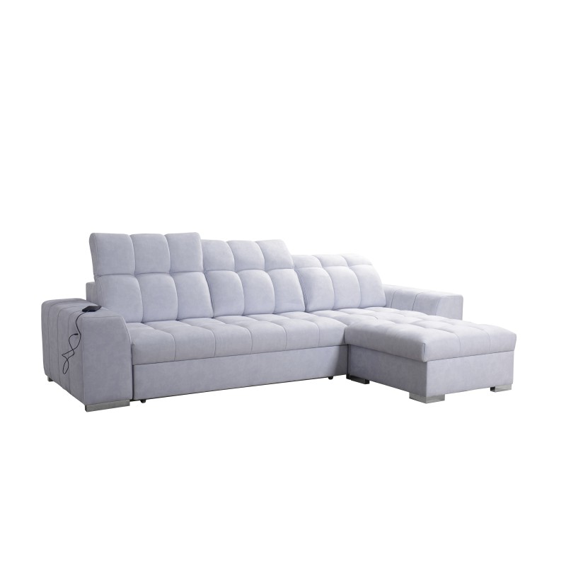 Prisma I corner sofa with a sleeping function and USB port - comfort and elegance in one.