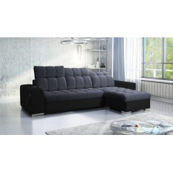 Prisma I corner sofa with a sleeping function and USB port - comfort and elegance in one.