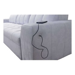 Prisma I corner sofa with a sleeping function and USB port - comfort and elegance in one.
