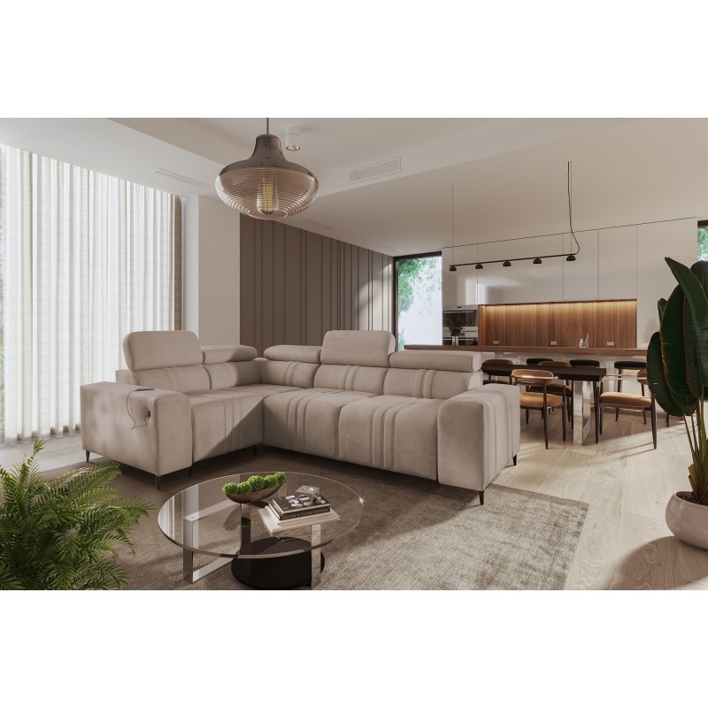 Sofá esquinero Verona II con función de cama: elegancia y funcionalidad en uno.