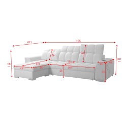 Prisma I corner sofa with a sleeping function and USB port - comfort and elegance in one.