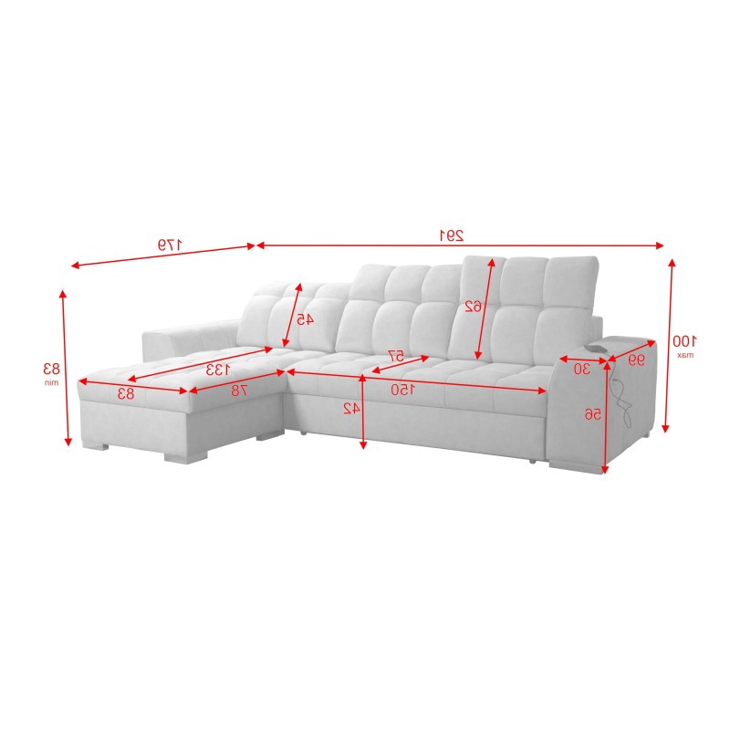 Prisma I Ecksofa mit Schlaffunktion und USB-Anschluss - Komfort und Eleganz in einem.