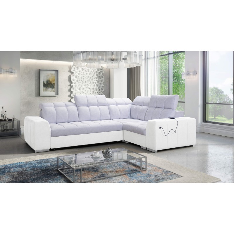 Sofá esquinero Prisma II con función de cama en tela Velvet | Apto para mascotas, Terra 80 | Tu lugar ideal para relajarte