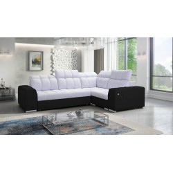 Prisma II Ecksofa mit Schlaffunktion aus Velvet-Stoff | Haustierfreundlich, Terra 80 + schwarzes Kunstleder | Dein perfekter Ort