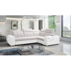 Prisma II Corner Sofa with Sleeping Function in Velvet Fabric | Pet Friendly, Terra 06 + Eco-leather | Your Ideal Place to Relax