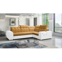 Ecksofa Prisma II mit Schlaffunktion aus Velvet-Stoff | Haustierfreundlich, Terra 48 + Ecoskin | Dein perfekter Ort zur Entspann