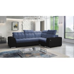 Prisma II Corner Sofa with Sleeping Function in Velvet Fabric | Pet-friendly, Terra 76 + Black Eco-leather | Your Perfect Place 