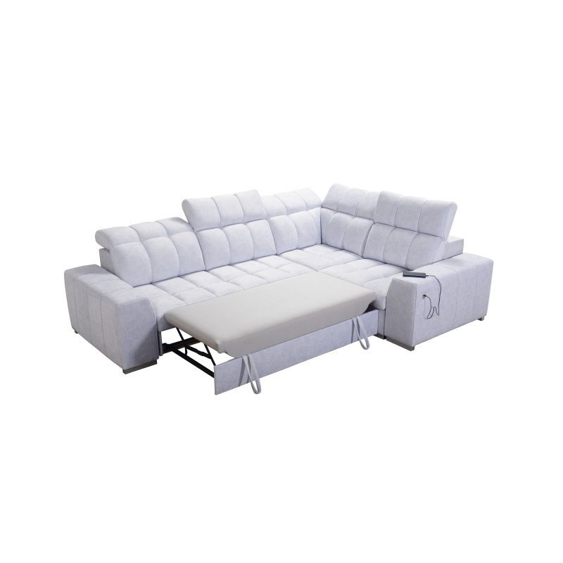 Sofá esquinero Prisma II con función de cama en tela Velvet | Apto para mascotas, Terra 96 | Tu lugar ideal para relajarte