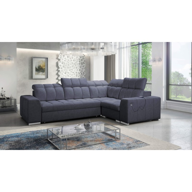 Prisma II corner sofa with a sleeping function in Velvet fabric | Pet friendly, Terra 96 | Your ideal place to relax