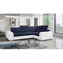 Prisma II Corner Sofa with Sleeping Function in Velvet Fabric | Pet Friendly, Terra 79 + Eco-Leather | Your Perfect Place to Rel