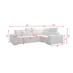 Prisma II Corner Sofa with Sleeping Function in Velvet Fabric | Pet Friendly, Terra 99 | Your Perfect Place to Relax