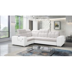 Esquinero Prisma II con función de cama en tela Velvet | Apto para mascotas, Terra 06 + Ecocuero | Tu lugar ideal para relajarte