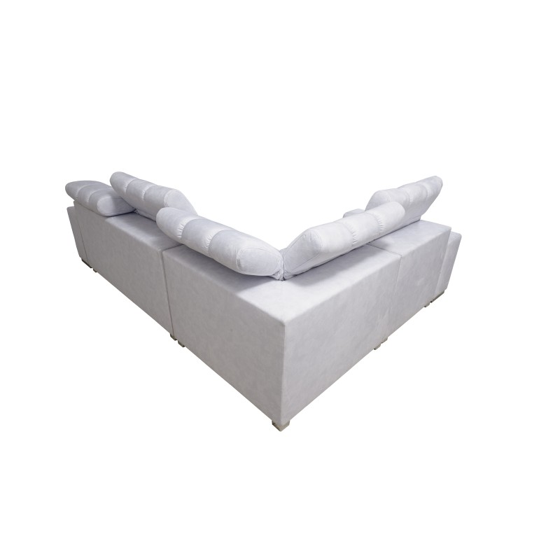 Narożnik Prisma II z funkcją spania w tkaninie Velvet | Pet friendly, Terra 06 + Ecoskóra czarna | Twoje idealne miejsce do rela