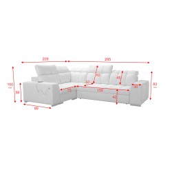 Prisma II corner sofa with sleeping function in Velvet fabric | Pet friendly, Terra 13 + Black ecoskin | Your ideal place to rel