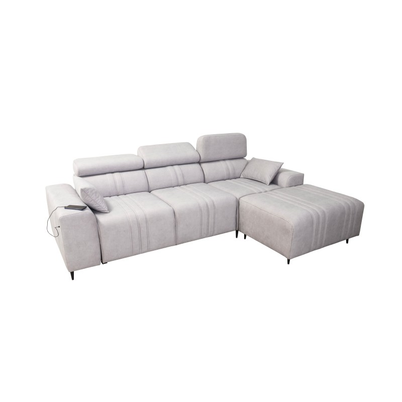 Elegant Verona I Corner Sofa with Sleeping Function - Velvet, Vena 20 | Your Ideal Furniture