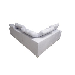 Sofá esquinero Prisma II con función de cama en tela de terciopelo | Apto para mascotas, Terra 48 + Eco-cuero | Tu lugar ideal p